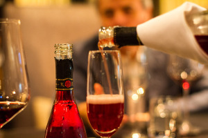 Rosé wine from Italy served at wine dinner in Bangkok Thailand