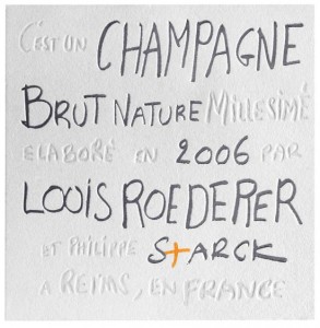 louis roederer Philippe Starck brut nature 2006 label